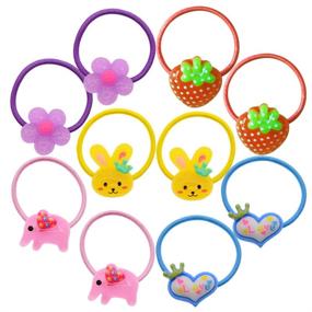 img 3 attached to 🎀 Cartoon Elastic Hair Ties Set - Pack of 50 (25 Pairs) for Little Girls' Small Ropes - Ponytail Holders for Toddlers