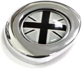 img 1 attached to Classic Black/White Engine Start Push Start Cap Cover with UK Union Jack Design Fits 2nd Gen MINI Cooper