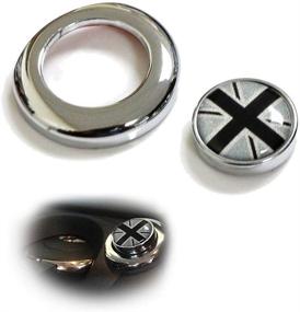img 4 attached to Classic Black/White Engine Start Push Start Cap Cover with UK Union Jack Design Fits 2nd Gen MINI Cooper