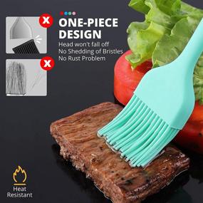 img 2 attached to 🍳 BAKEFETE Silicone Pastry Brushes - Cooking and Baking Tools, Grilling and BBQ Accessories - 4 Colorful Kitchen Gadgets Set - Easy to Clean Brushes for Marinades, Butter, Oils, and Sauces