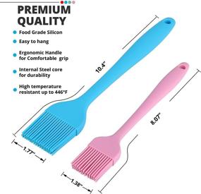 img 3 attached to 🍳 BAKEFETE Silicone Pastry Brushes - Cooking and Baking Tools, Grilling and BBQ Accessories - 4 Colorful Kitchen Gadgets Set - Easy to Clean Brushes for Marinades, Butter, Oils, and Sauces