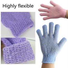 img 1 attached to 🧤 14 Pairs Double Sided Exfoliating Gloves: Ultimate Skin Care Mitts for Shower, Spa, Massage, and Body Scrubs