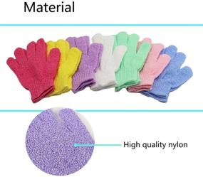 img 2 attached to 🧤 14 Pairs Double Sided Exfoliating Gloves: Ultimate Skin Care Mitts for Shower, Spa, Massage, and Body Scrubs