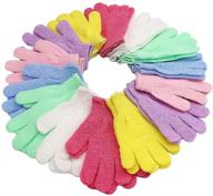 🧤 14 pairs double sided exfoliating gloves: ultimate skin care mitts for shower, spa, massage, and body scrubs logo