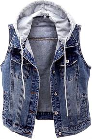 img 4 attached to Womens Distressed Sleeveless Detachable Hoodie Women's Clothing