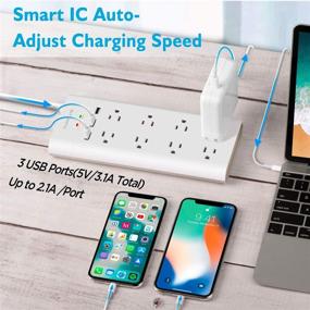 img 2 attached to 🔌 AUOPLUS Mounted Extension Smartphone Power Strips & Surge Protectors