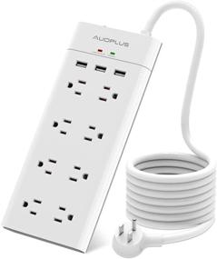 img 4 attached to 🔌 AUOPLUS Mounted Extension Smartphone Power Strips & Surge Protectors