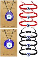 🧿 lucky protection evil eye necklace, stylish blue turkish glass jewelry for women and men with leather rope logo