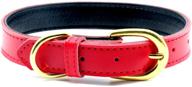 🐾 cozilanz basic leather dog collar - classic soft waterproof collar for puppy, small, and large dogs (red, size s) logo