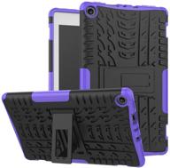 🔒 maomi for kindle fire hd 8 case 2017/2018 release - heavy duty purple-black cover with kickstand [7th/8th generation] - not compatible with hd 8 2020 release 10th generation logo