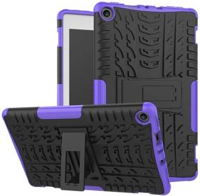 img 4 attached to 🔒 MAOMI for Kindle Fire HD 8 Case 2017/2018 Release - Heavy Duty Purple-Black Cover with Kickstand [7th/8th Generation] - NOT Compatible with HD 8 2020 Release 10th Generation