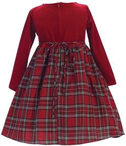 img 2 attached to 👗 Girls Stretch Velvet Plaid Dress for Holiday, Fall, and Christmas - Lito