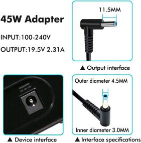 img 2 attached to DJW 19.5V 2.31A 45W Ac Adapter & Power Cord for HP Pavilion, Stream, EliteBook, Touchsmart, Spectre - Fast Charging and Reliable Supply