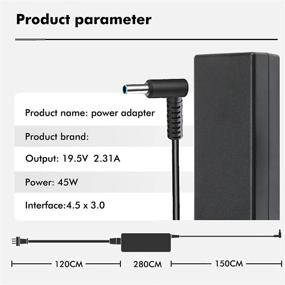 img 3 attached to DJW 19.5V 2.31A 45W Ac Adapter & Power Cord for HP Pavilion, Stream, EliteBook, Touchsmart, Spectre - Fast Charging and Reliable Supply