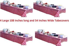 img 1 attached to 🚀 Premium Oojami Plastic White Checkered Tablecloths: Durable, Stylish, and Easy to Clean