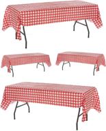 🚀 premium oojami plastic white checkered tablecloths: durable, stylish, and easy to clean logo