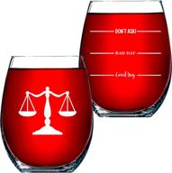 🍷 2 sided funny lawyer gifts: unique stemless wine glass - perfect birthday or christmas gifts for paralegals, attorneys, legal assistants, or law students - ideal lawyer gifts for women & men логотип