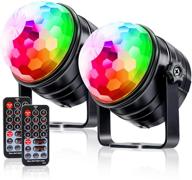 lkesbo огненный шар: звуковая активация rgb светодиодные вспышки - оформление на рождество, день рождения, свадьбу, новый год - 2 штуки, 7 цветов - пульт дистанционного управления, dj освещение - портативный вечерний светильник логотип