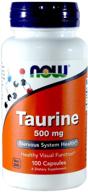 повысьте уровень энергии с now taurine 500 мг: 100 капсул, упаковка из 3шт. логотип