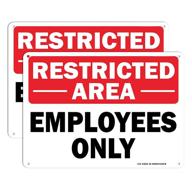 enhance workplace security with our 'restricted area employees only' sign logo