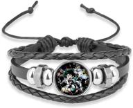 🌟 my hero wristband: braided bracelet necklace with anime-inspired time gemstone – stylish leather jewelry logo