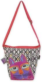 img 1 attached to 🐱 Whiskered Cats Cross Body Handbag - Laurel Burch 5631
