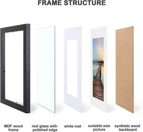 img 3 attached to 🖼️ Sindcom 8x10 Picture Frame Set: Black Wood Textured Collage Frames - Display 5x7 Photos with Mat or 8x10 Without Mat - Wall/Tabletop Mounting Hardware Included (Set of 8)