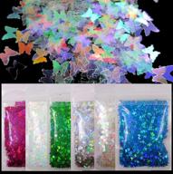 loveourhome butterfly chunky glitter flakes - holographic mylar glitter sequins confetti sparkles - nail design decor - resin epoxy crafts supply (butterfly) - enhanced seo logo