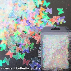 img 1 attached to LoveOurHome Butterfly Chunky Glitter Flakes - Holographic Mylar Glitter Sequins Confetti Sparkles - Nail Design Decor - Resin Epoxy Crafts Supply (Butterfly) - Enhanced SEO