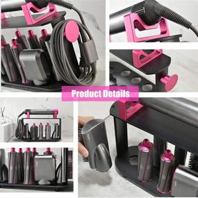 img 2 attached to 🧼 Premium Aluminum Alloy Storage Holder for Dyson Airwrap Styler - Organize Hair Curling Iron, Wand Barrels, Brushes, and Diffuser Nozzles with this Countertop Bracket Organizer Stand for Home, Bedroom, and Bathroom