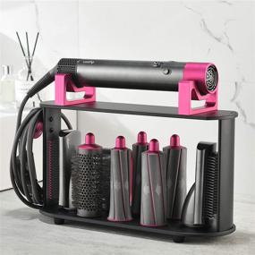 img 4 attached to 🧼 Premium Aluminum Alloy Storage Holder for Dyson Airwrap Styler - Organize Hair Curling Iron, Wand Barrels, Brushes, and Diffuser Nozzles with this Countertop Bracket Organizer Stand for Home, Bedroom, and Bathroom