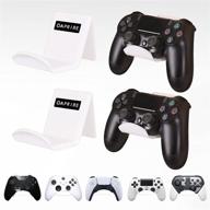 🎮 oaprire game controller wall mount holder stand (4 pack) - organize and display ps4, ps5, xbox one, steam, switch, and pc controllers - universal gamepad accessories with cable clips - create game fortresses - white logo