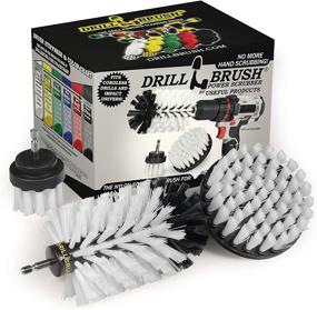 img 4 attached to Useful Products Drill Brush Power Scrubber - 3 Piece White Automotive Cleaning Kit | Car Upholstery Cleaner Scrub Brush Set | Furniture Cleaner Drill Attachment | Complete Car Cleaning Kit
