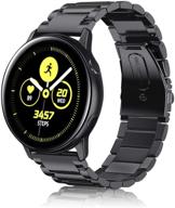 🔘 fintie solid stainless steel bands compatible with galaxy watch active 40mm & active 2 40mm & 44mm smartwatch - black logo