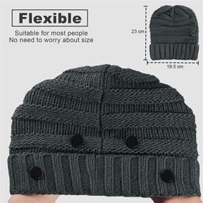 img 1 attached to Unisex Winter Knit Acrylic Beanie Hat - Warm, Stretchy, with 4 Extra Buttons for Face Mask Attachment