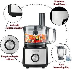 img 3 attached to 🥘 Kognita 8-in-1 Multi-function Food Processor & Vegetable Chopper: Chopping, Slicing, Grating, Emulsifying, Dough Making, with Grinding and Mixing Cups - 500W, 2 Speeds + Pulse