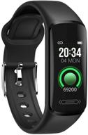 💪 dsmart v101 fitness tracker: body temperature, heart rate, sleep health monitor – waterproof smart watch for men, women, teens (black) logo