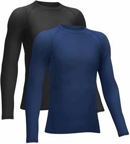 img 4 attached to 👕 TELALEO Kids' Compression Shirts Long Sleeve Undershirt Youth Sports Performance Moisture Wicking Baselayer 1/2/5 Pack