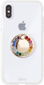img 3 attached to Sonix Embellished Crystal Rhinestone Phone Ring And Stand (Gold