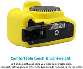 img 1 attached to 📷 Protective Silicone Case for Canon EOS Rebel T6 T7 - Anti-Scratch Hood Cover - Yellow