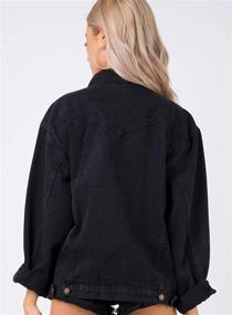 img 2 attached to Jacket Women Oversized Black Washed Women's Clothing in Coats, Jackets & Vests