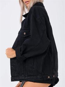 img 1 attached to Jacket Women Oversized Black Washed Women's Clothing in Coats, Jackets & Vests