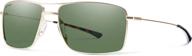 🕶️ smith optics turner sunglasses: carbonic polarized gray green lens in matte gold finish логотип