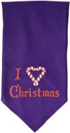 🎄 eye-catching purple heart christmas bandana for large pets by mirage pet products логотип