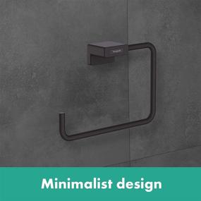 img 1 attached to 🔘 Hansgrohe 41754670 AddStoris Towel Ring: Elegant Matte Black Design for Style and Convenience