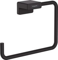 🔘 hansgrohe 41754670 addstoris towel ring: elegant matte black design for style and convenience logo