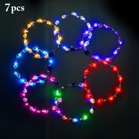 img 2 attached to 🌸 Vibrant LED Flower Crown: Coxeer 7PCS Luminous Headband for Girls/Women - Perfect for Weddings, Festivals, and Holiday Parties!