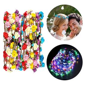 img 4 attached to 🌸 Vibrant LED Flower Crown: Coxeer 7PCS Luminous Headband for Girls/Women - Perfect for Weddings, Festivals, and Holiday Parties!