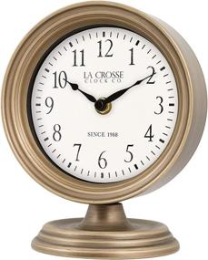 img 3 attached to Stylish La Crosse 404-3229A 7-Inch Mabel Metal Table Top Quartz Clock in Bronze - Timepiece Perfection!