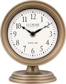 img 4 attached to Stylish La Crosse 404-3229A 7-Inch Mabel Metal Table Top Quartz Clock in Bronze - Timepiece Perfection!